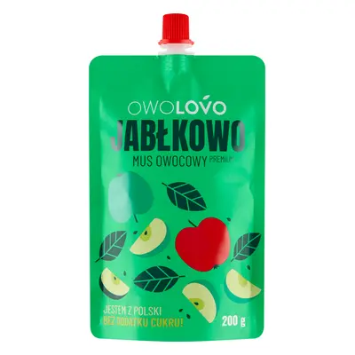 Mousse di frutta Owolovo Apple Premium in tubetto, 200 g