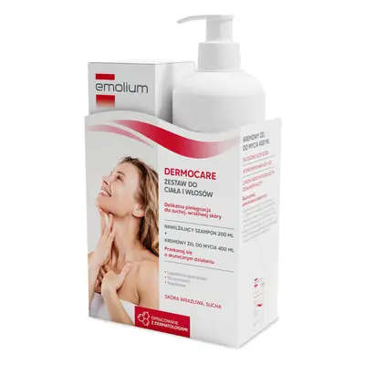 Set Emolium Dermocare, shampoo per capelli, da 1 mese, 200 ml + gel lavante in crema, da 1 mese,