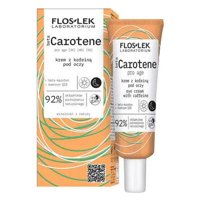 Flos-Lek Beta Carotene, Crema Contorno Occhi con Caffeina, 30 ml