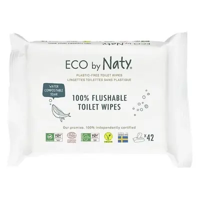 Eco by Naty Salviette umidificate con funzione di carta igienica senza profumo 1×42 pezzi, salvi