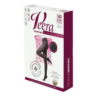 Veera Premium, collant a compressione in microfibra, 140 den, taglia 4, nero