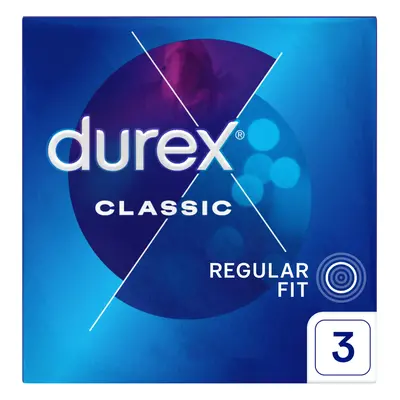 Durex Classic, preservativi classici lisci, 3 pezzi