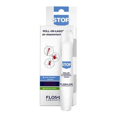 Flos-Lek Stop, roll-on lenitivo dopo le punture d'insetto, 15 ml