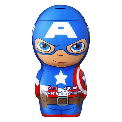 Gel doccia e shampoo Captain America, +3 anni, 400 ml, Air Val