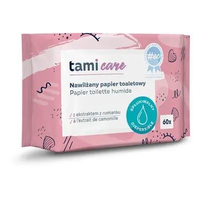 Tami Care, carta igienica umidificata con estratto di camomilla, 60 pezzi