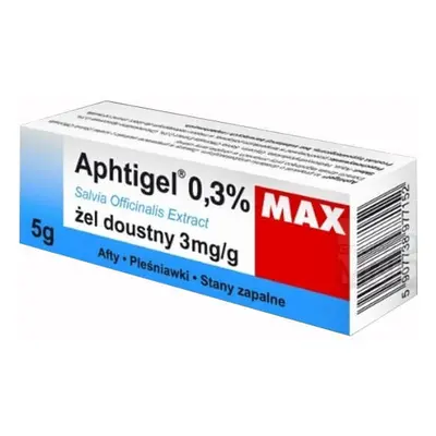 Aftigel Max 0,3%, gel orale 3 mg/g , aftosi, mughetto, infiammazione, 5 g