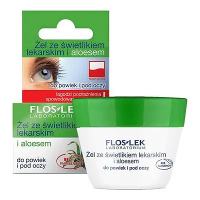 Flos-Lek, gel con echinacea e aloe vera per palpebre e sotto gli occhi, 10 g