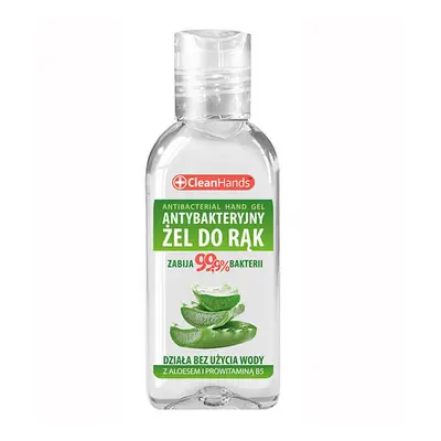 CleanHands, gel antibatterico per le mani con aloe vera e provitamina B5, 50 ml