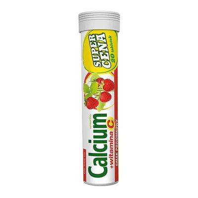 Integratore Alimentare con Calcio e Vitamina C - Compresse Effervescenti al Sapore di Fragola, 2