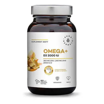 Aura Herbals Omega + Vitamina D3 2000 UI, 60 capsule