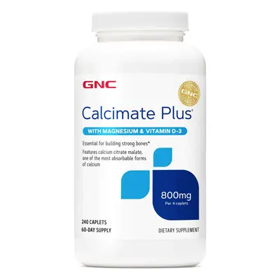 Gnc Calcimate Plus, calcio 800 Mg con magnesio e vitamina D-3, 240 Tb