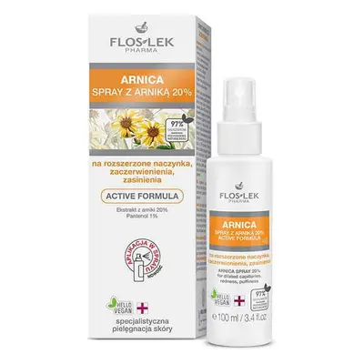 Flos-lek, Spray con Arnica al 20%, 100ml - Trattamento naturale con Arnica per la cura della pel