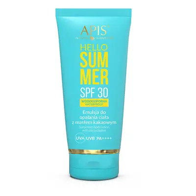 Apis Hello Summer, emulsione per l'abbronzatura con burro di cacao, SPF 30, 200 ml