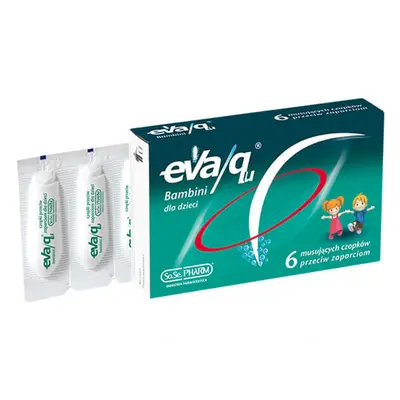 Eva/ Qu Bambini per bambini, supposte effervescenti anti stipsi, 6 pezzi