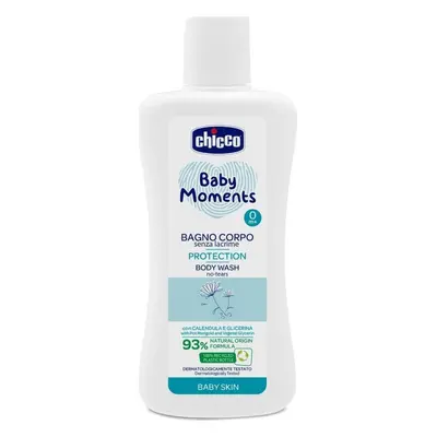 CHICCO Baby Body Shampoo BABY MOMENTS PROTECTION 1×200 ml, deterge delicatamente la pelle del ba