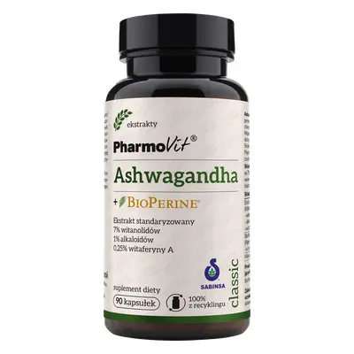 PharmoVit Ashwagandha + BioPerine, 90 capsule