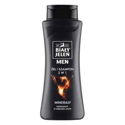 White Jeleń Men, gel e shampoo 2in1, con minerali, 300 ml