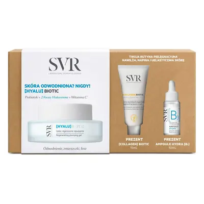 Kit SVR Hyalu Biotic, gel rassodante rigenerante, 50 ml + Ampoule Hydra, siero idratante, 10 ml 