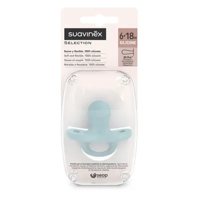 Suavinex Colour Essence SX Pro, succhietto, 100% silicone, fisiologico, blu, 6-18 mesi, 1 pezzo