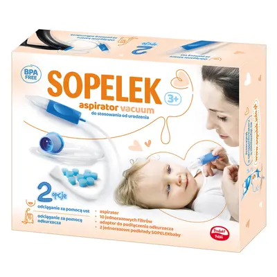 Sopelek 3+, aspiratore nasale, dalla nascita, aspiratore + adattatore + filtri per aspiratore, m