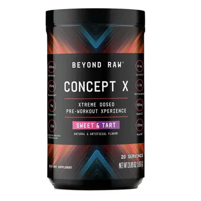 Beyond Raw® Concept X Pre-Workout, formula pre-allenamento al gusto dolce e aspro, 598 g, GNC