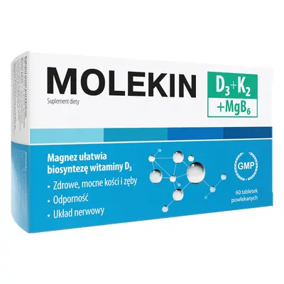 Molekin D3 + K2 + MgB6, Integratore Alimentare in Compresse, 60 pz