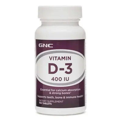 Gnc Vitamina D-3 400 UI, Vitamina D-3 naturale al 100% da lanolina 400 UI, 100 Tb