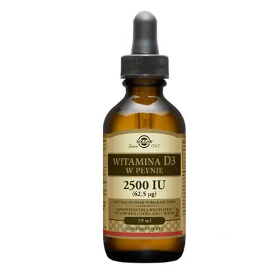 Solgar Vitamina D3 liquida 2500 UI, gusto arancia, 59 ml