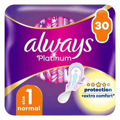 Sempre Platinum, assorbenti igienici con ali, misura 1, normali, 30 pz.