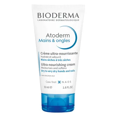 Bioderma Atoderm Mains & Ongles, crema ultra nutriente per mani e unghie, 50 ml