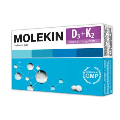 Molekin D3 + K2, vitamina D 2000 UI + vitamina K 75 µg, 30 compresse rivestite con film