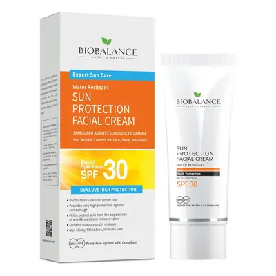 Crema solare protettiva SPF30+ per il viso, protezione molto alta UVA e UVB, Bio Balance, 75 ml