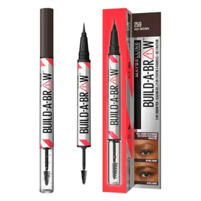 Maybelline New York Build A Brow 260 Deep Brown 1×1 Pennarello e gel per sopracciglia 1×1, Penna