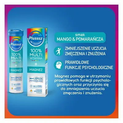 Plusssz Integratore Multivitaminico + Magnesio, 20 compresse effervescenti