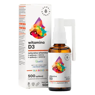 Aura Herbals Vitamina D3 per bambini, aerosol, 50 ml