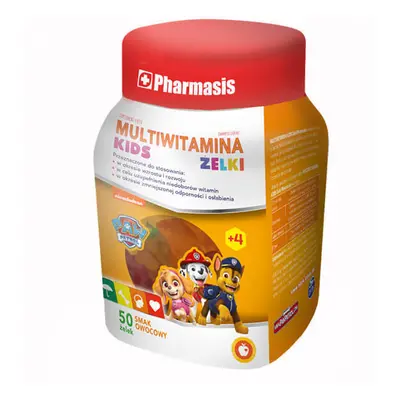 Pharmasis Multivitamin Kids, gelatine per bambini sopra i 4 anni, gusto frutta, 50 pezzi