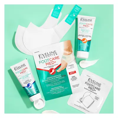 Eveline Cosmetics Foot Care Med+, maschera S.O.S. esfoliante professionale per talloni callosi e