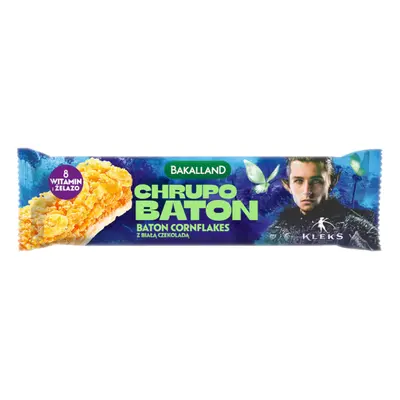 Bakalland Chrupo Bar, barretta ai cereali con cioccolato bianco, Blob, 25 g