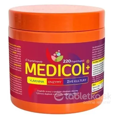 MEDICOL PLUS fibra + enzimi + fermenti vivi 1×220 cps, integratore alimentare