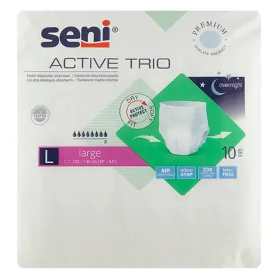 Pannoloni per adulti Seni Active Trio L, confezione da 10 unità.