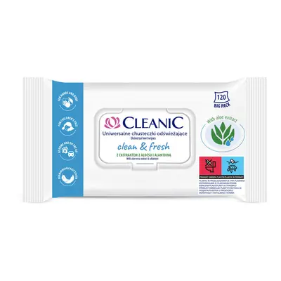 Cleanic Clean&Fresh, salviette umidificate rinfrescanti, universali, 120 pezzi