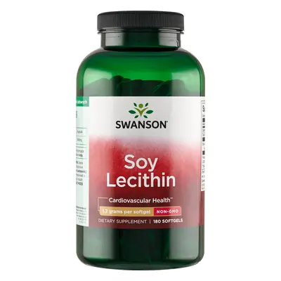 Lecitina di soia Swanson, lecitina, 180 capsule in gel