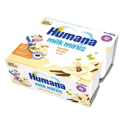 Humana Milk Minis Dessert, budino alla vaniglia, dopo 10 mesi, 4 x 100 g