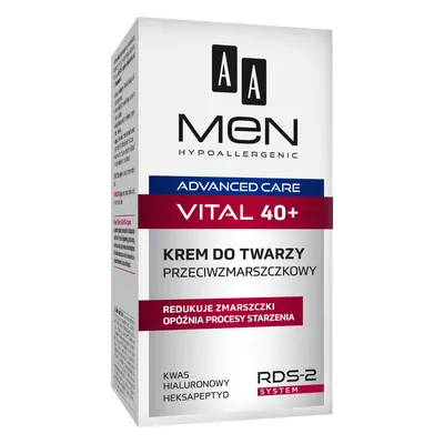 AA Men Advanced Care Vital 40+, crema viso antirughe, 50 ml