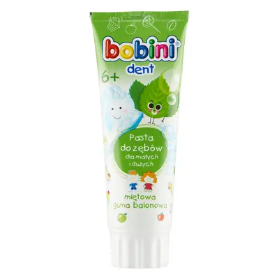 Bobini Dent, dentifricio per bambini sopra i 6 anni, menta bubble gum, 75 ml