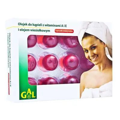 GAL, olio da bagno con vitamine A ed E e olio di enotera, 12 capsule in gelatina