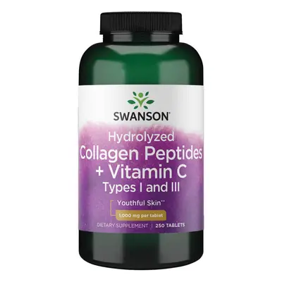 Swanson Collagene idrolizzato di tipo I e III con vitamina C, 250 compresse