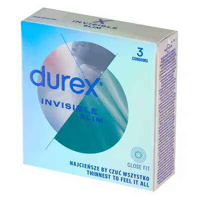 Durex Invisible Close Fit, preservativi abbinati, 3 pezzi