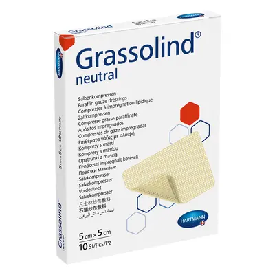 Grassolind Neutro, medicazione a unguento, sterile, 5 cm x 5 cm, 10 pezzi