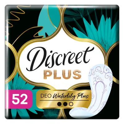 Discreet Plus Deo, assorbenti igienici traspiranti, Waterlily, 52 pezzi